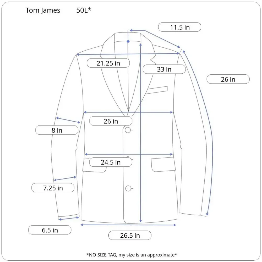 Tom James Bespoke Holland & Sherry Navy Plaid Sport Coat Blazer 50L* Savile Row